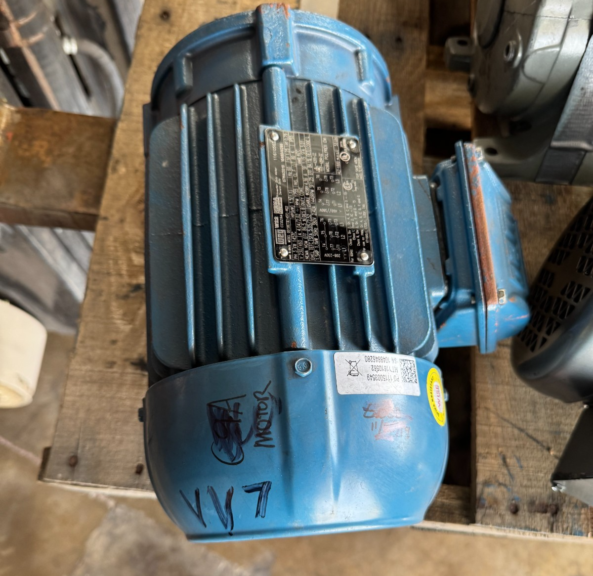 WEG MOTOR VV7 11/2 HP MODEL 00158ET3E145TC 1755 RPM 230/460 V 4.04/2.02 AMP 3PH