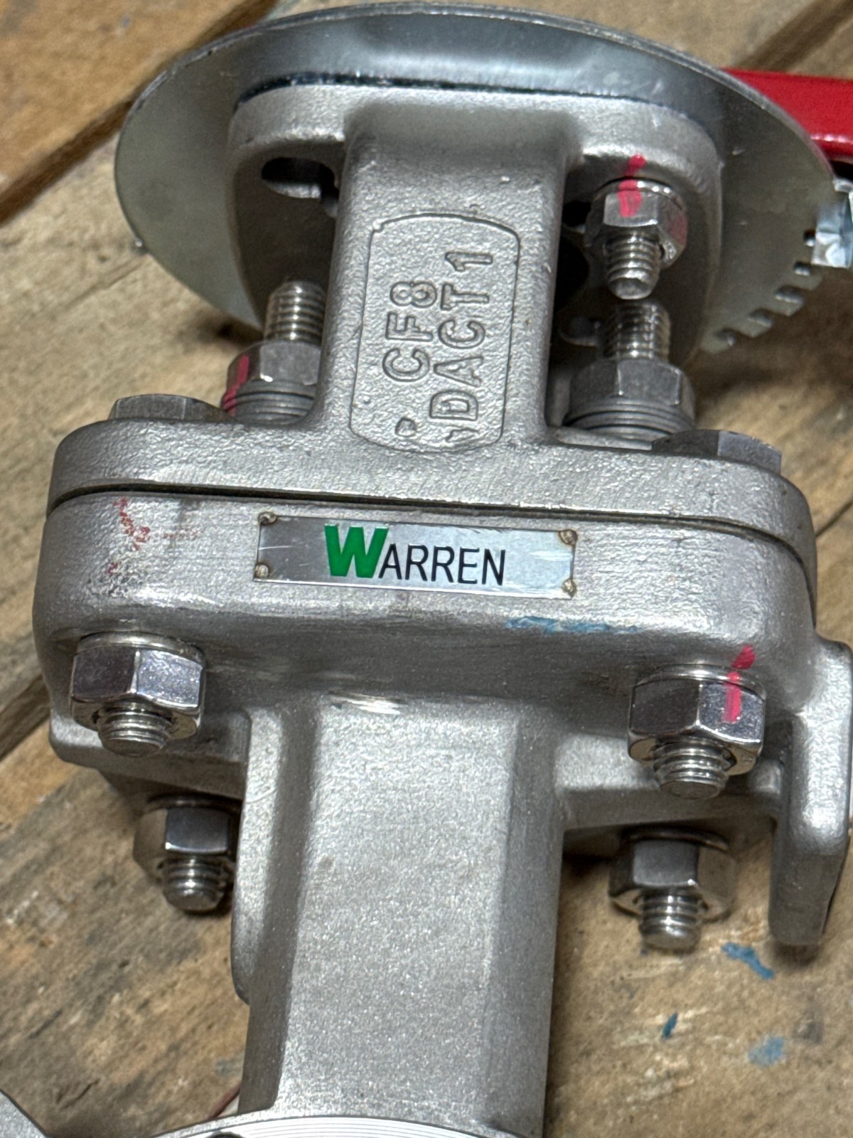 Used WARREN 3" 150 DOUBLE OFFSET LUG HI PERFORMANCE BUTTERFLY VALVE  MODEL 9158-2