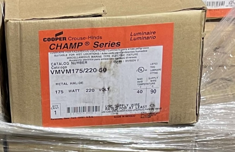COOPER CROUSE HINDS CHAMP VMVM175/220 50 AD9 METAL HALIDE 175 WATT 220 V