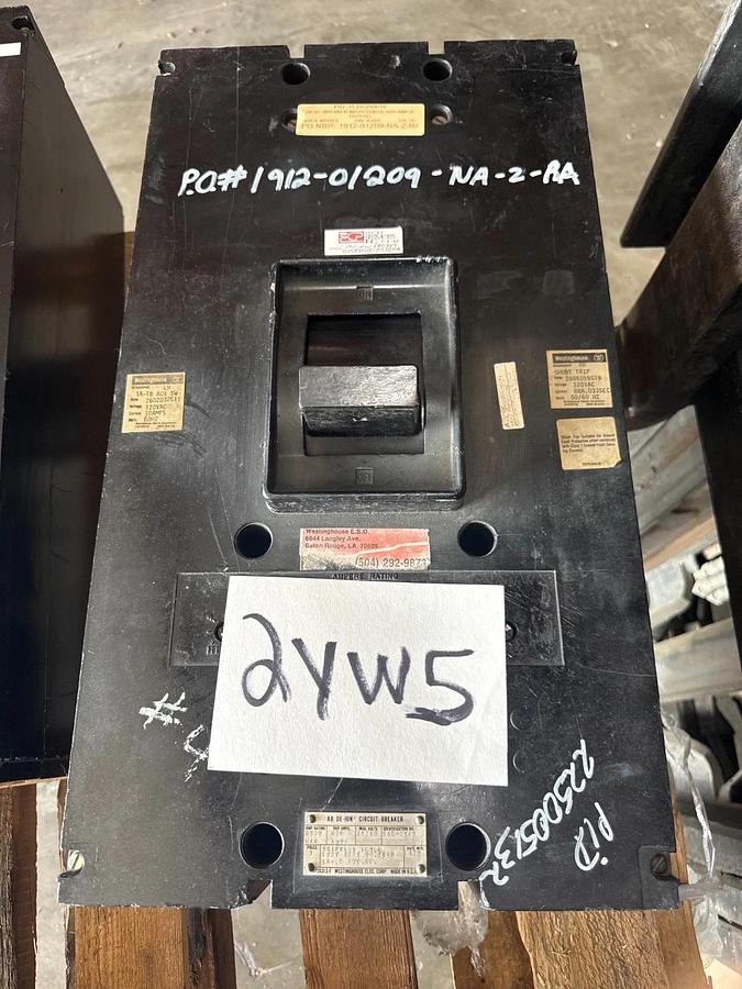 Refurbished Westinghouse Breaker 2500 AMP MODEL PC250016 2KA PC FR 600V 2000 AMP TRIP 2YW5