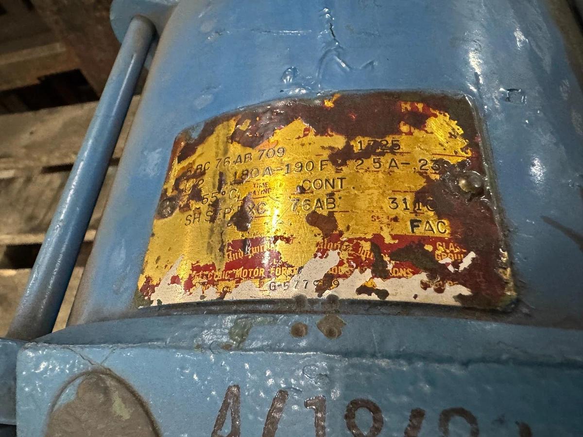 DC MOTOR Y3 1/2 HP MODEL 5BC 76.AB 709C 1725 RPM 180 VOLT DC 2.5 AMP
