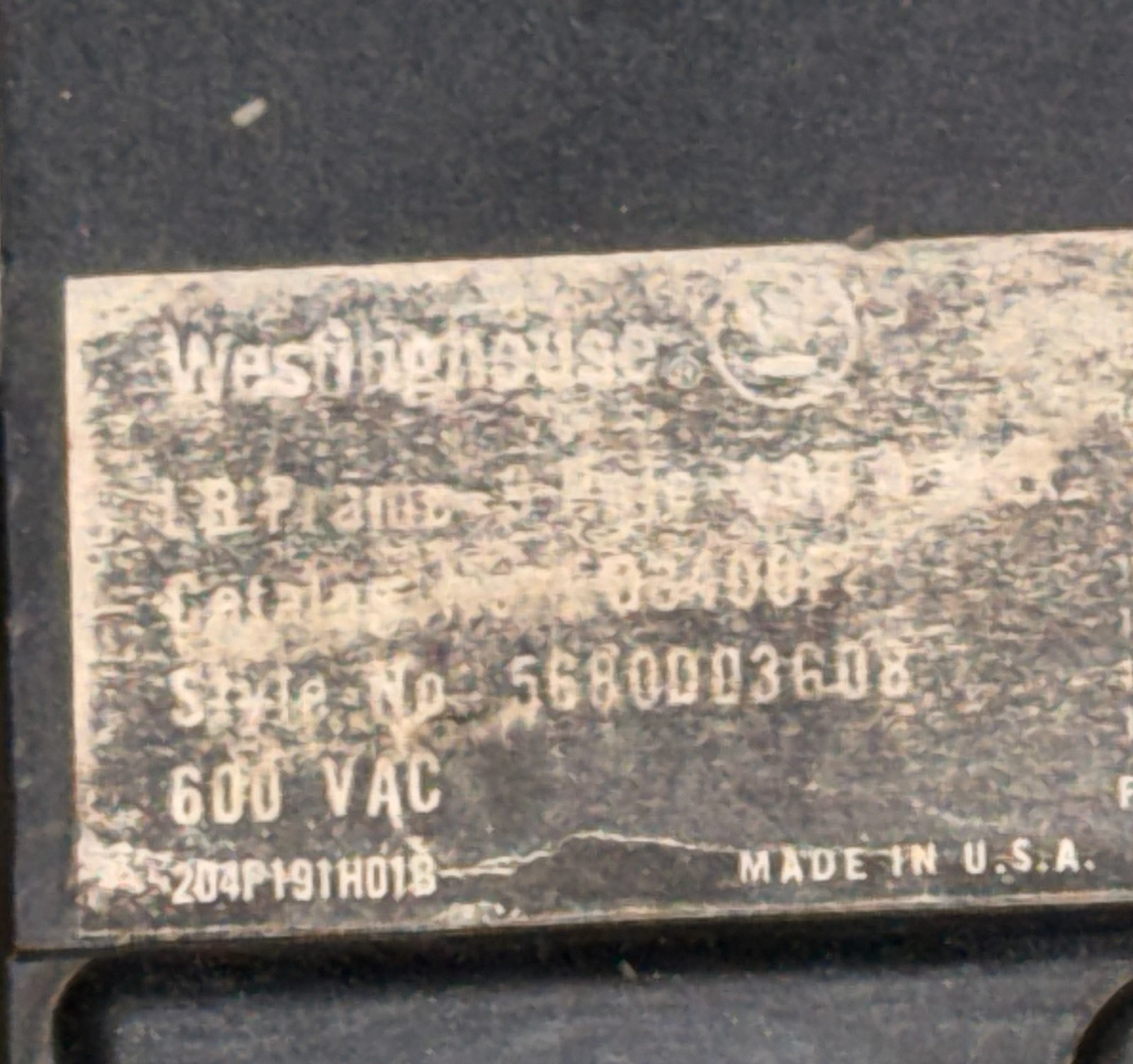 Refurbished Westinghouse Molded Case Circuit Breaker LB400F 400 Amp 3-Pole, 600 Volt 2YU3