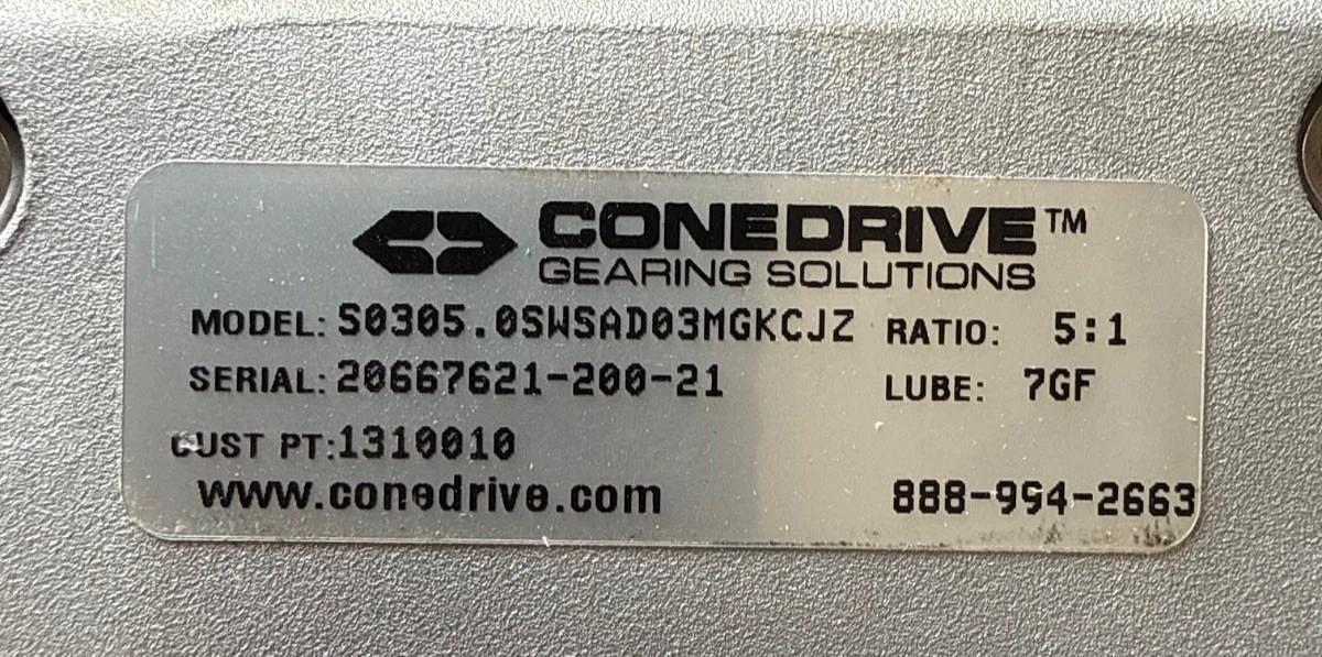 CONEDRIVE GEAR REDUCER 1XQE MODEL SO305.0SWSAD03MGKCJZ 1750 RPM 5 TO 1 RATIO
