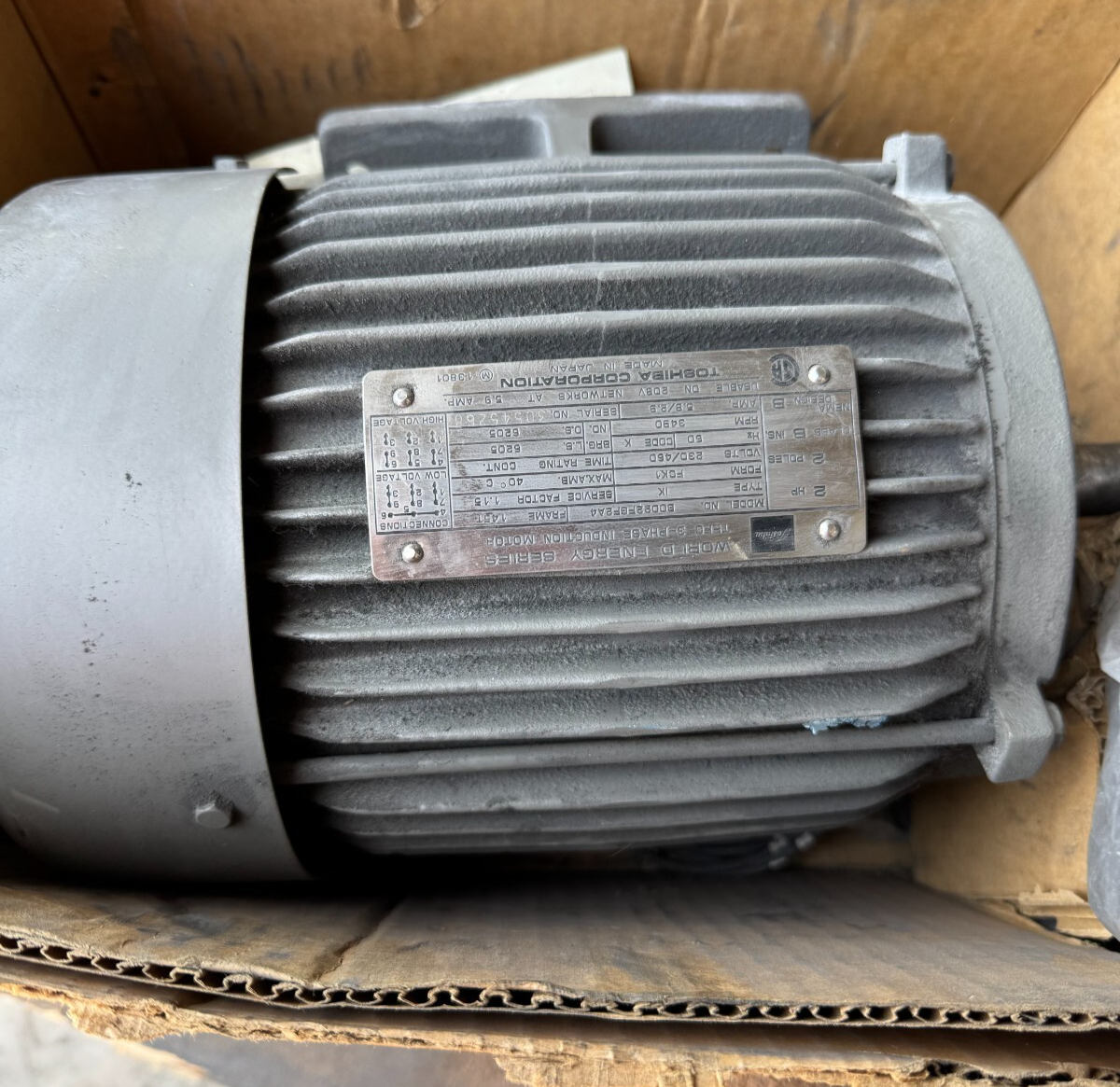GE MOTOR FF4 1 1/2 HP MODEL 5KS18QPA8JA4 860RPM 230/460V 3 PH 5.4/2.7 A FR184T