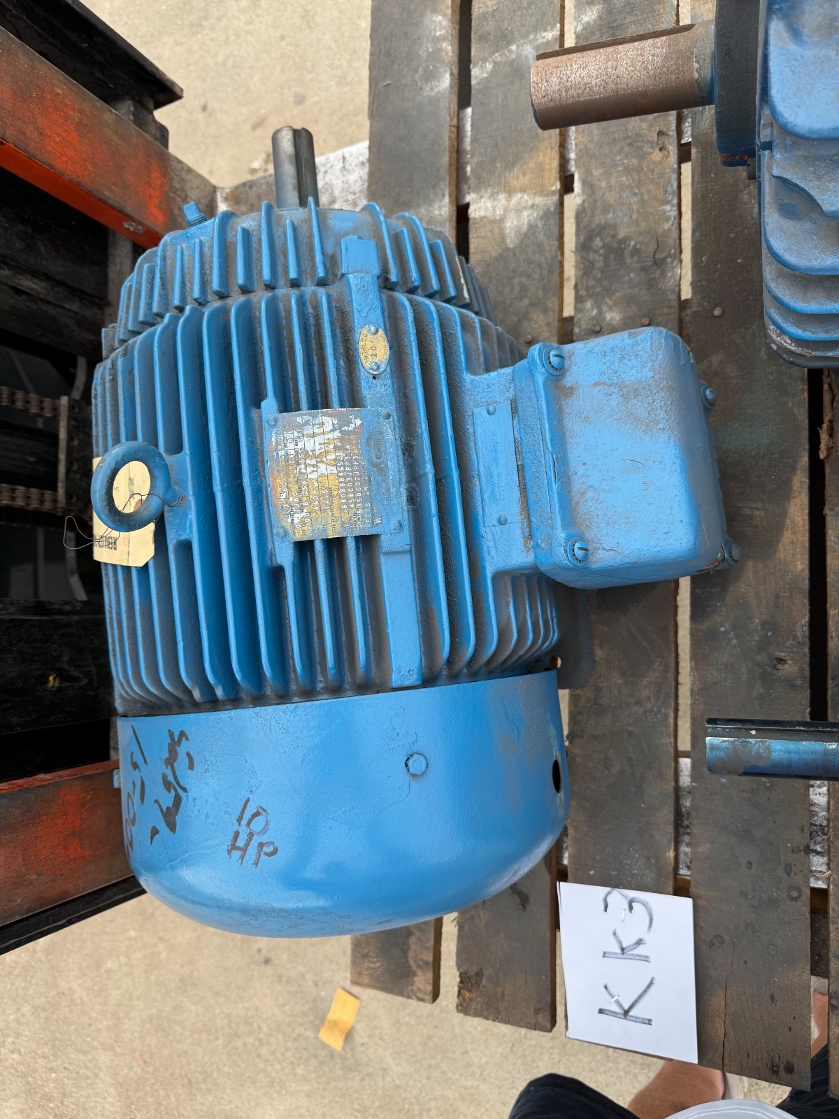 WESTINGHOUSE MOTOR 10 HP KK3 MODEL TBFC 1760 RPM 460 V 3 PH 12.5 AMP FR 256U