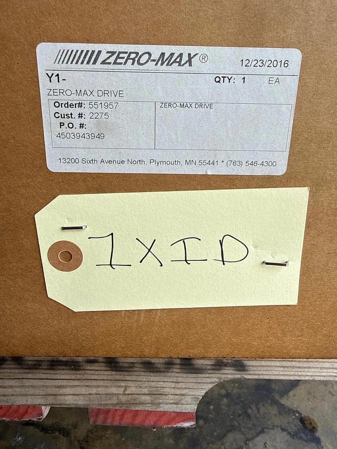 ZERO-MAX DRIVE POWER BLOCK GEAR REDUCER MOD Y1CCW600-400 1800 RPM 1XID