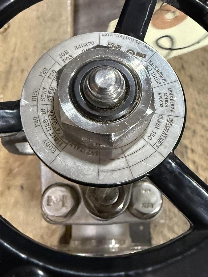 DSI 3/4" 150 RF FS GATE VALVE A-20 BODY A-20 TRIM