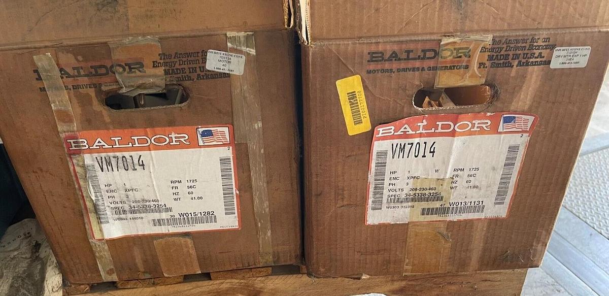 BALDOR 1HP EXPLOSION PROOF MOTOR 1725 RPM 208-230/460 V FRAME 56C VM7014