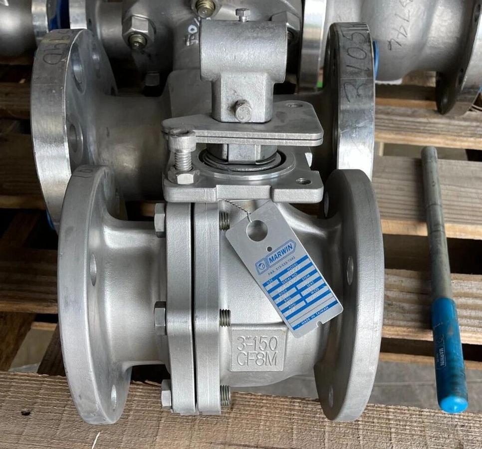 3" 150 LB RF FP BALL VALVE MARWIN 2000F 316 SS BODY & TRIM