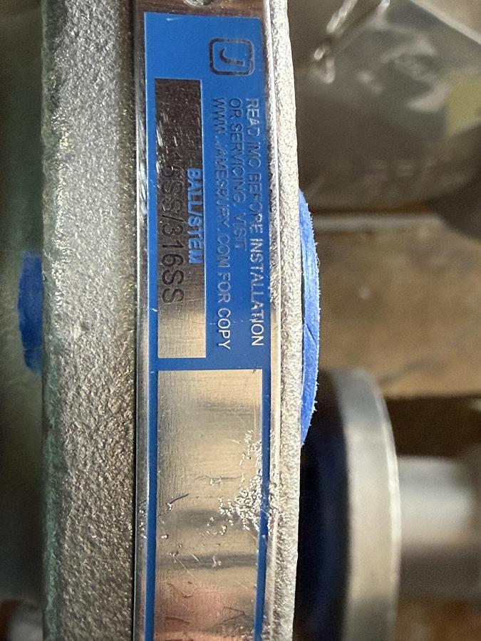 JAMESBURY 2" 150 RF BALL VALVE RP FIG # 2" 7150313600XTZ2 316 BODY