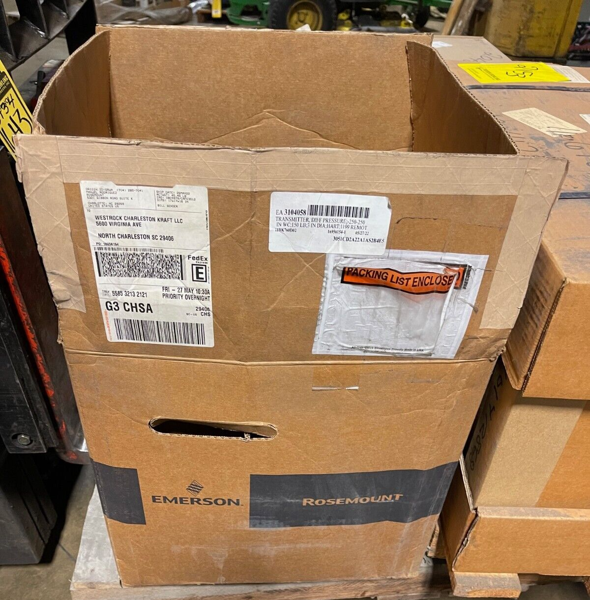 ROSEMOUNT DP TRANSMITTER 3" 150 LB -250 -250 HART 1199 3051CD2A22A1AS2B4E5