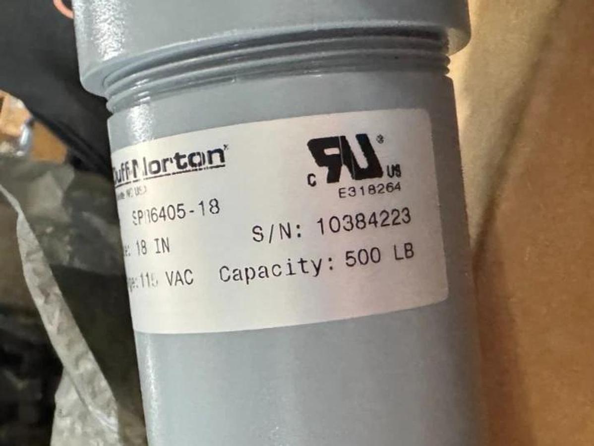 DUFF NORTON LINEAR ACTUATOR YY5 MODEL SPB6405-18" STROKE 115 V 500 LB CAPACITY