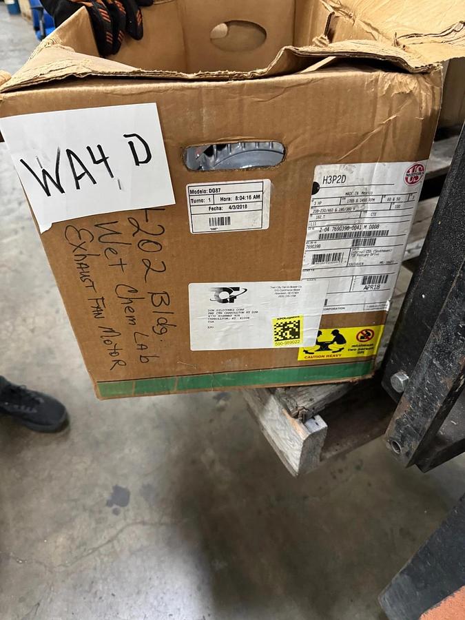 US MOTORS MOTOR MODEL H3P2D MODEL DG87 WA4D 3 HP 208-230/460 V 1765 RPM
