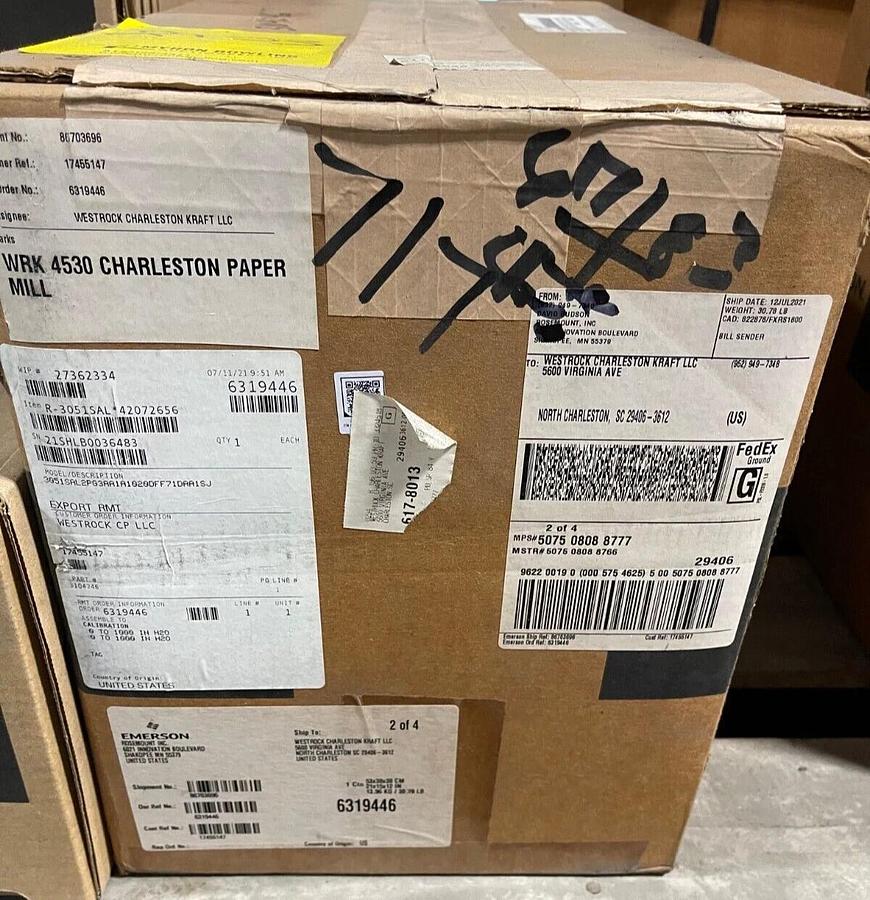ROSEMOUNT LIQUID LEVEL TRANSMITTER 3051SAL2PG3AA1A1020DFF71DAA1SJ 1 - 1000 H20