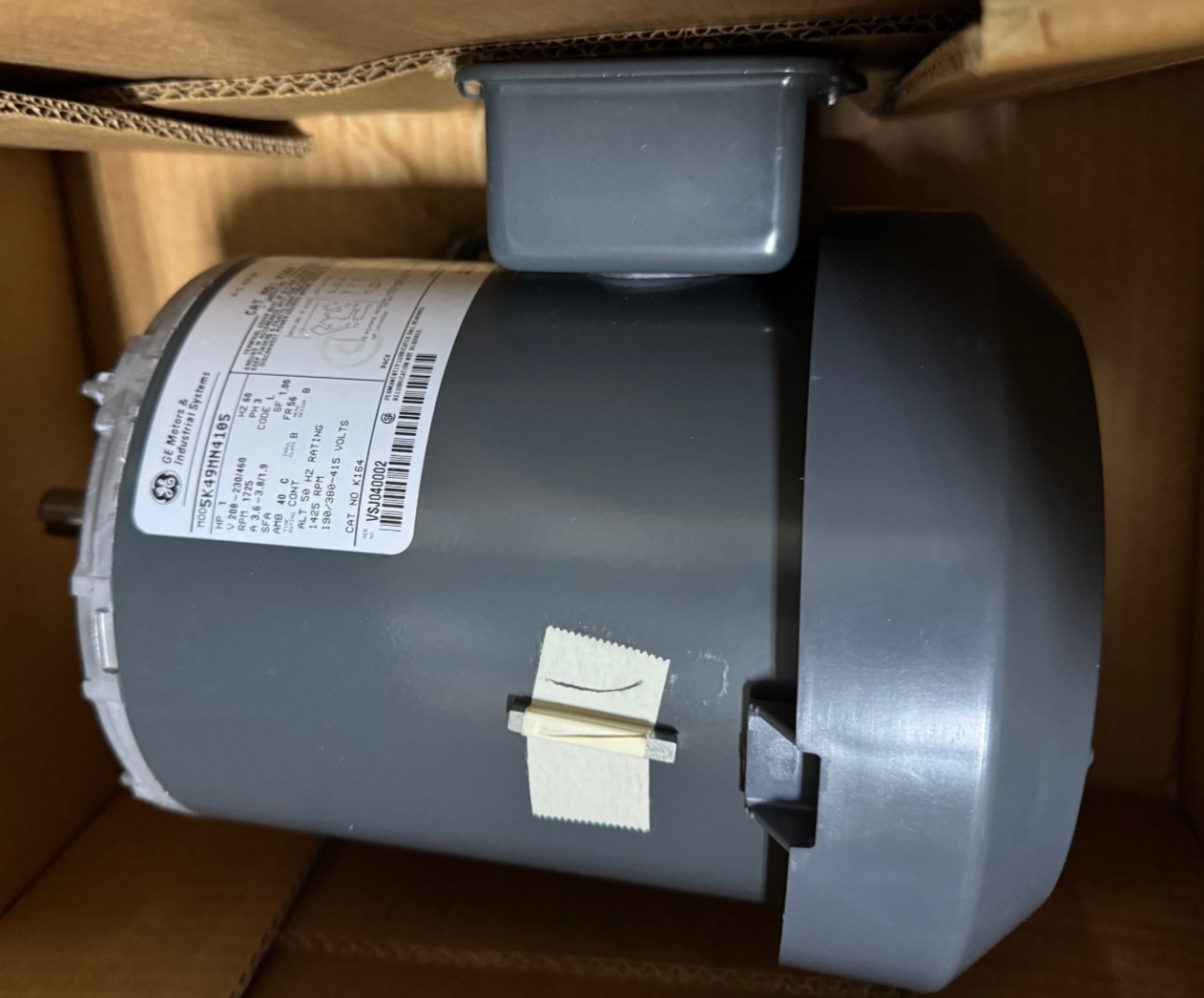 GE 1 HP MOTOR AD4C K164 5K49MN4105 1725 RPM 208/230/460 V 3.6-3.8/1.9 AMP FR 56