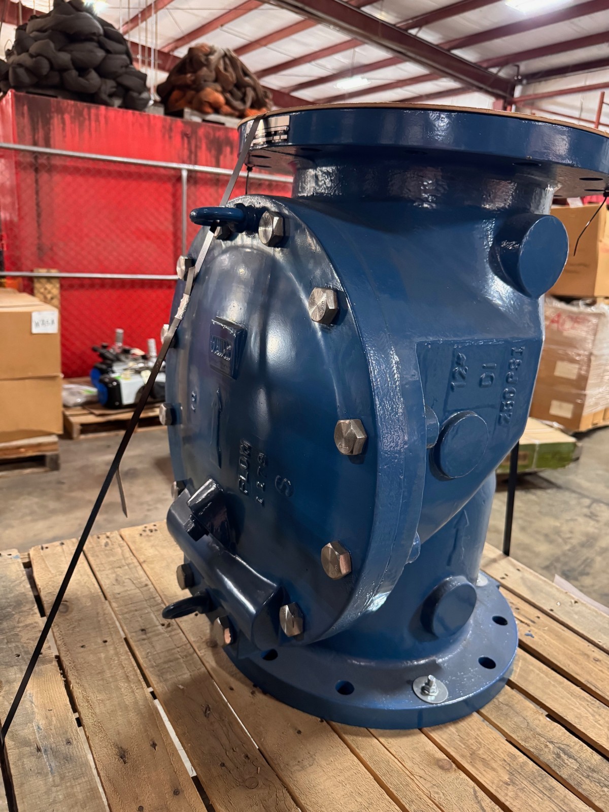 APCO DEZURIK 12" 250 LB FF CHECK VALVE 2XE DI BODY MODEL CRF-100A 190 DEGREE AW6