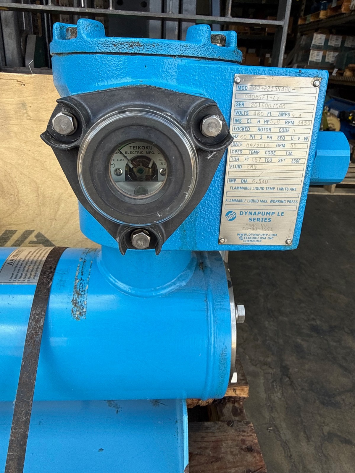 Refurbished DYNAPUMP LE SERIES SEALESS CANNED MOTOR CENTRIFUGAL PUMP 2XX MODEL F60-8215N4BL-