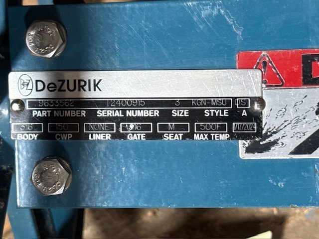 Used DEZURICK 3" 150 LB LUG KNIFE GATE VALVE MODEL KGN-MSU MC 9633562 316SS BODY DISC