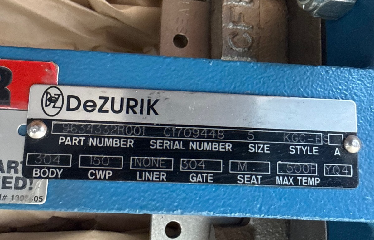 DEZERIK 5" 150 KNIFE GATE MODEL KGC-ES 9634332R001 2XPB 304 BODY M SEAT