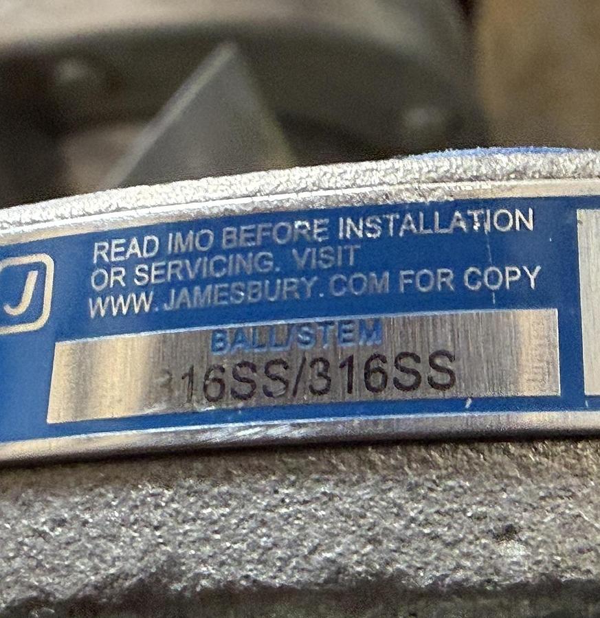 JAMESBURY 2" 150 RF BALL VALVE RP FIG # 2" 7150313600XTZ2 316 BODY