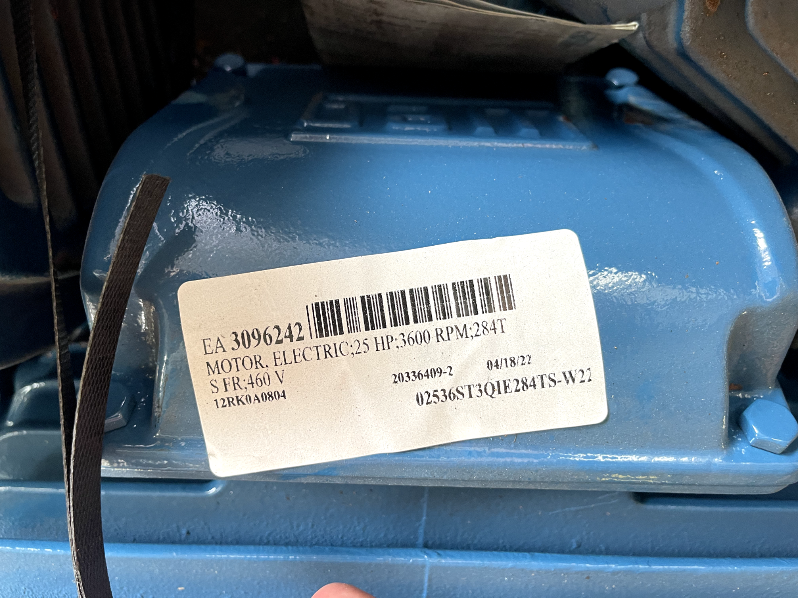 WEG 25 HP ELEC MOTOR 3545 RPM 460 V FRAME DT80K 02334ST5Q5234TS-W22