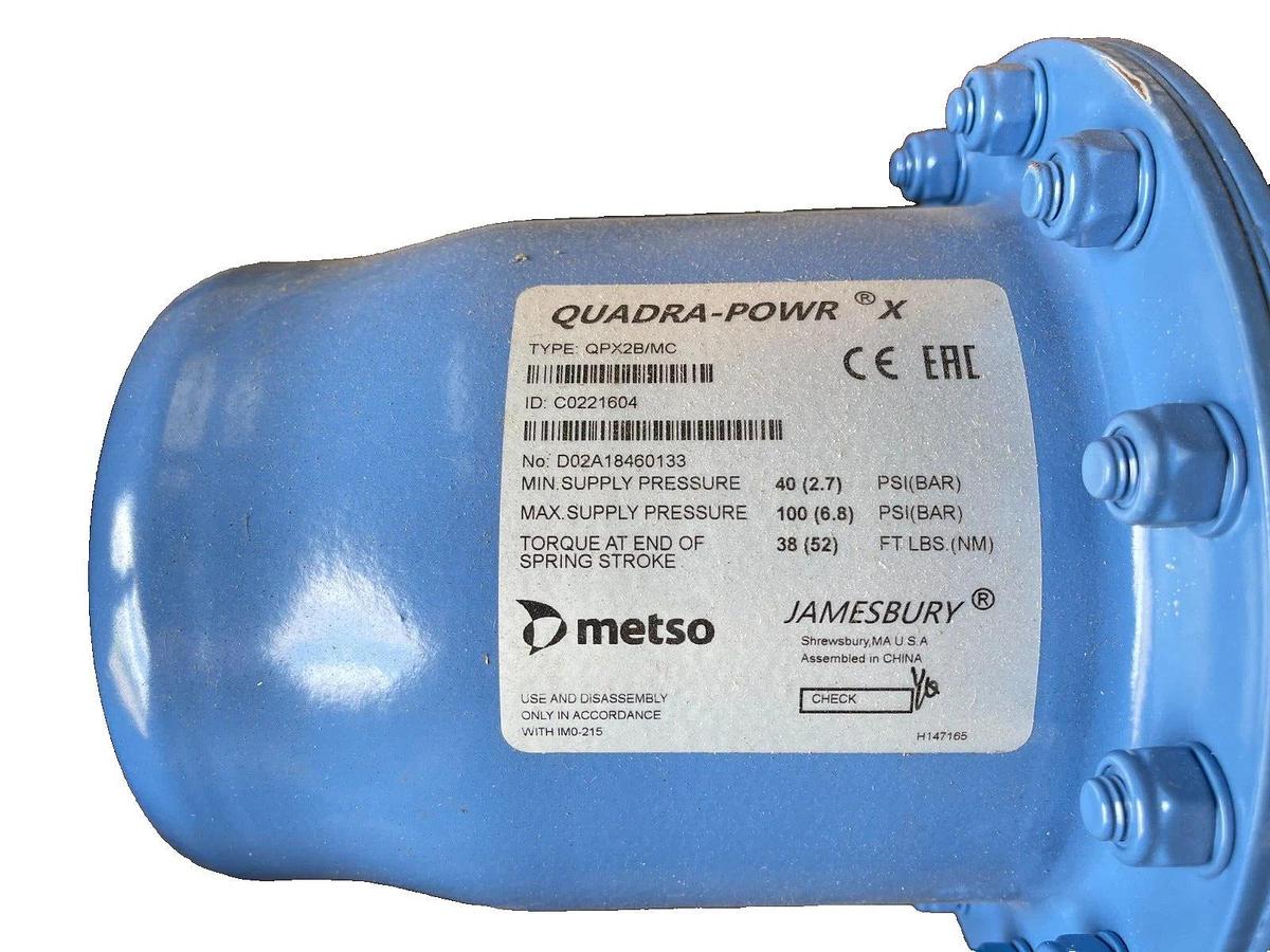 11/2" 1500 3 PC SW 316 SS CONTROL BALL VALVE JAMESBURY W METSO ACTUATOR QPX2B/MC