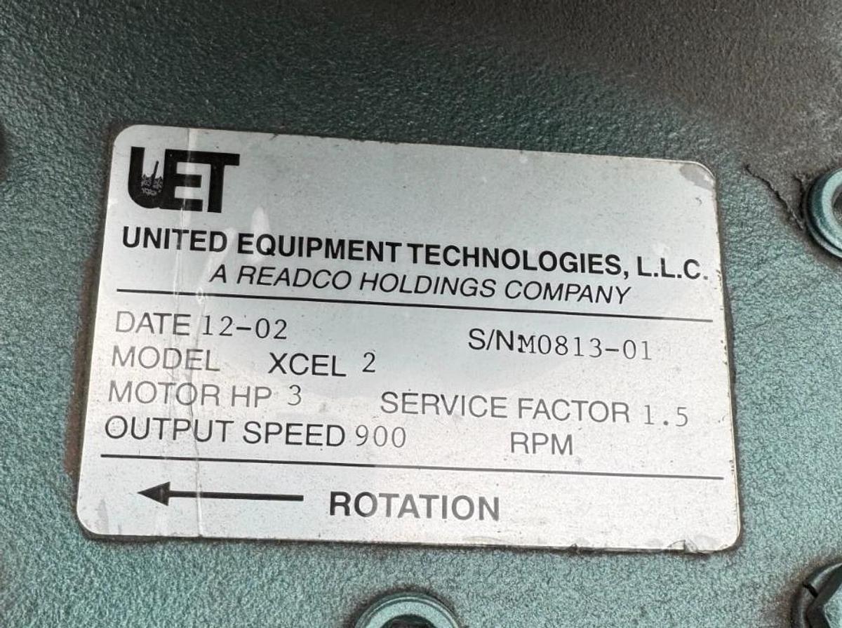 UNITED EQUIPMENT JJ2 MODEL XCEL2 M0813-01 3 HP 900 RPM OUT