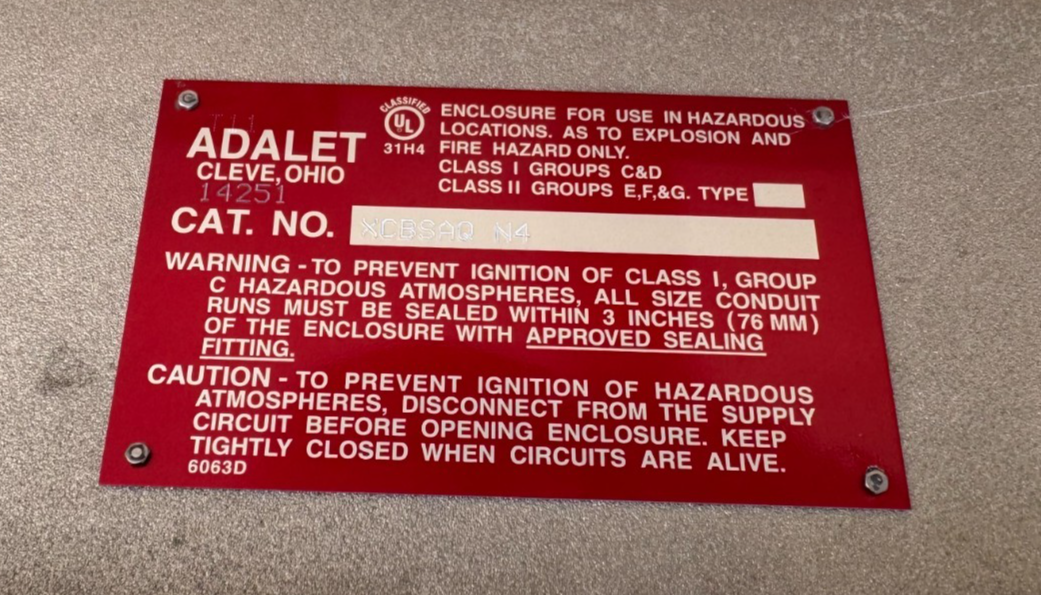 ADALET EXPLOSION PROOF BREAKER BOX ENCLOSURE XCBSAQ N4 AD11A