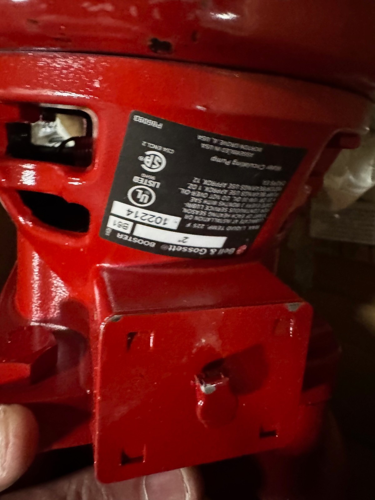 BELL & GOSSETT  CENTRIFUGAL BOOSTER PUMP WA2B MODEl W02214 2" FLANGED END CI BOD