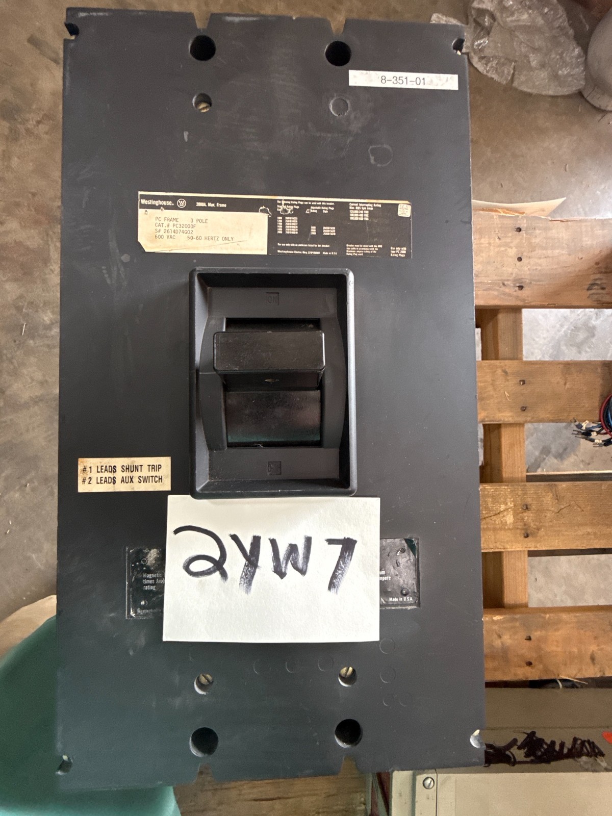 Refurbished Westinghouse Breaker 2000 AMP MOD PC32000F 2KA PC FR 3P 600V 2000 A 2YW6 2YW7
