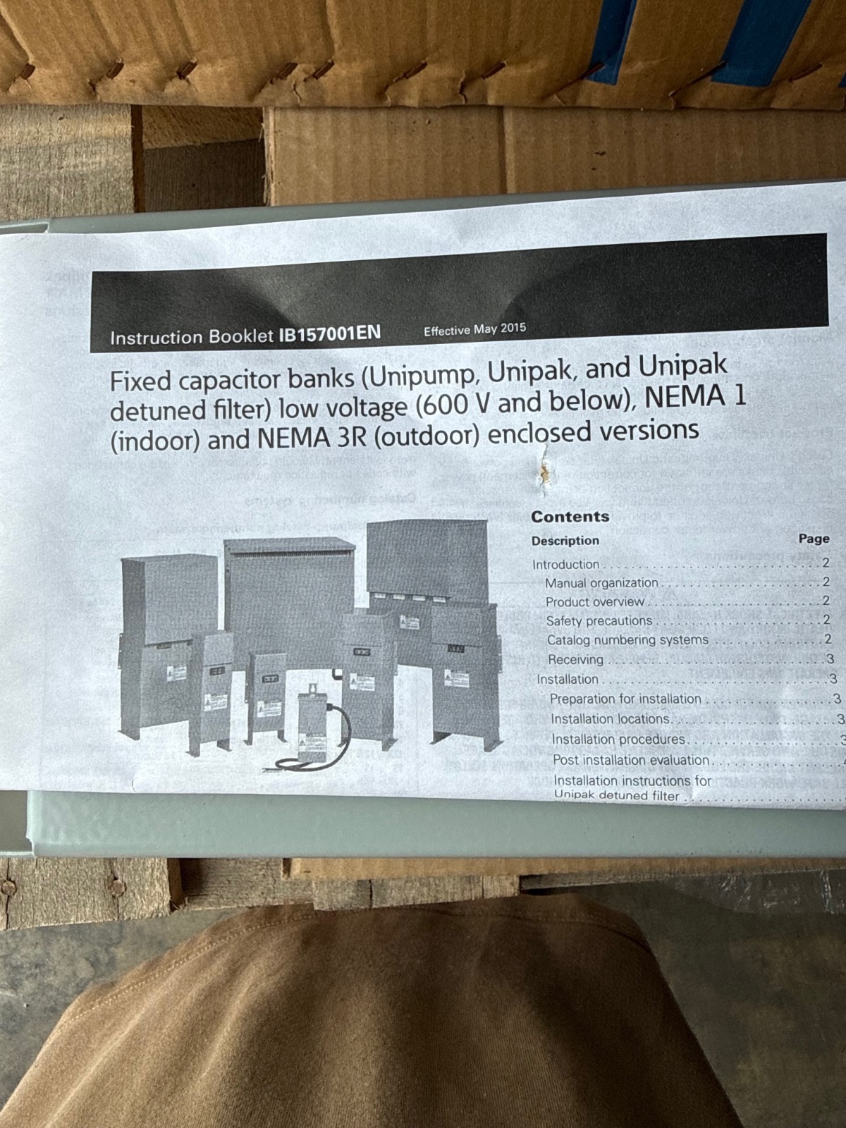 Used EATON UNIPACK FACTOR CORRECTION CAPACITOR MODEL 12X43PMURF 2XVB 60 HZ 12.5 KVAR