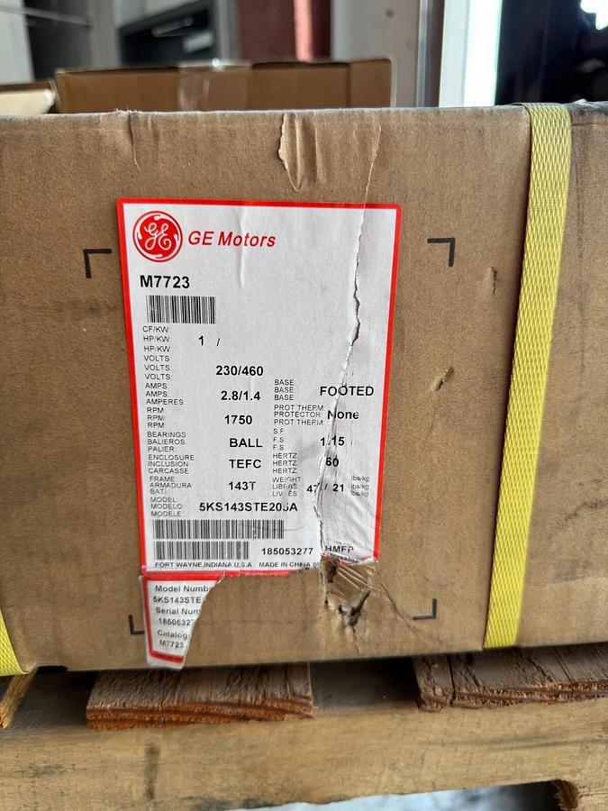 GE MOTOR C7 1HP 5KS143STE205A 1750 RPM 208-230/460 V 2.8 1.4 AMP 3 PH FR 143T