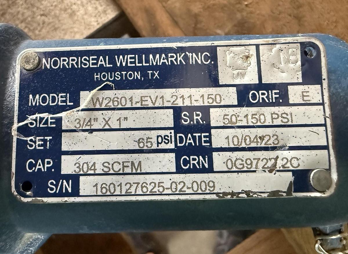 Refurbished NORRISEAL WELLMARK W2601 3/4" M X 1" F RELIEF VALVE