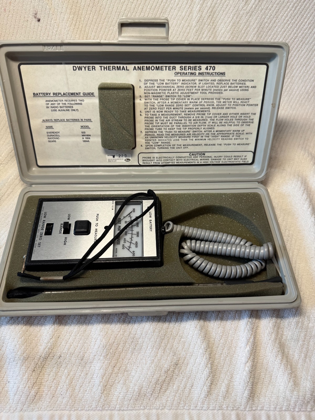 DWYER THERMAL ANEMOMETER AC5 SERIES 470