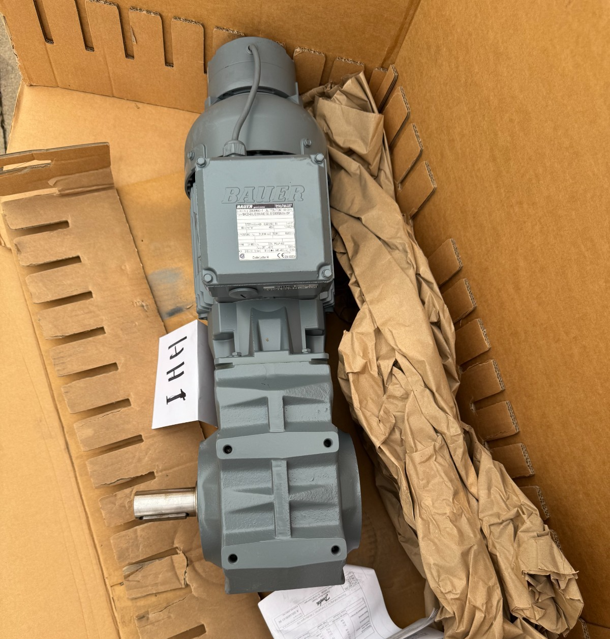 Bauer Gear Motor HH1 BK20-61L/D09XA62-SL-S/E008B8/AV-SP 1120/31.5/3360/94RPM