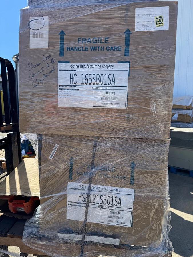 MODINE STEAM OR WATER AIR HANDLER HEATER HC-165SB01SA XA1 115 V 1 PH COPPER TUBE