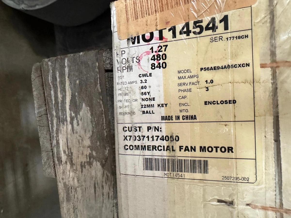 TRANE Motor 1.27 HP MODEL MOT14541 WA4E 840 RPM 480V 3.2 AMP 3 PH FRAME 56Y