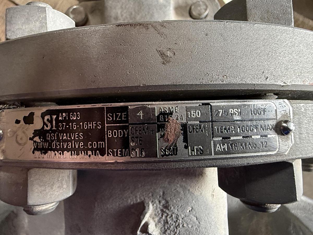 Refurbished DSI 4" 150 RF GATE VALVE 316 BODY 2ZDG FIG# 37-15-16HFS