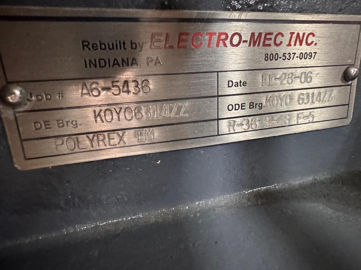 Refurbished SIEMENS MOTOR 75 HP MODEL RGZEESD 2XC 1780 RPM 460 V 85 AMPS 3 PH FR 365T 2.38 S