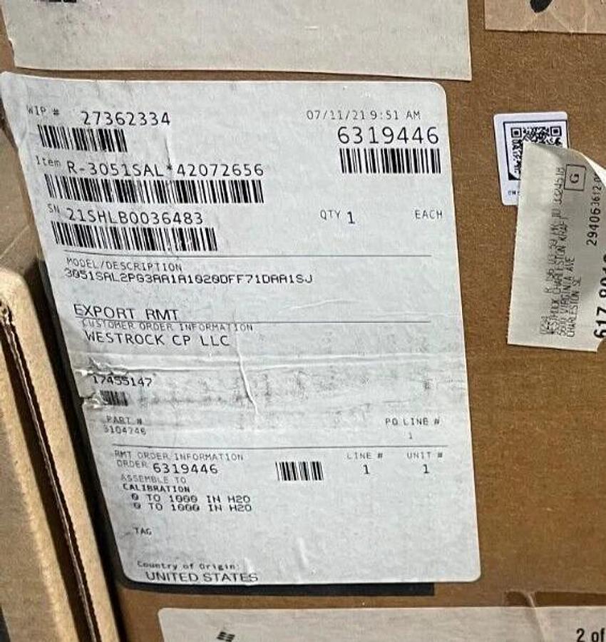 ROSEMOUNT LIQUID LEVEL TRANSMITTER 3051SAL2PG3AA1A1020DFF71DAA1SJ 1 - 1000 H20