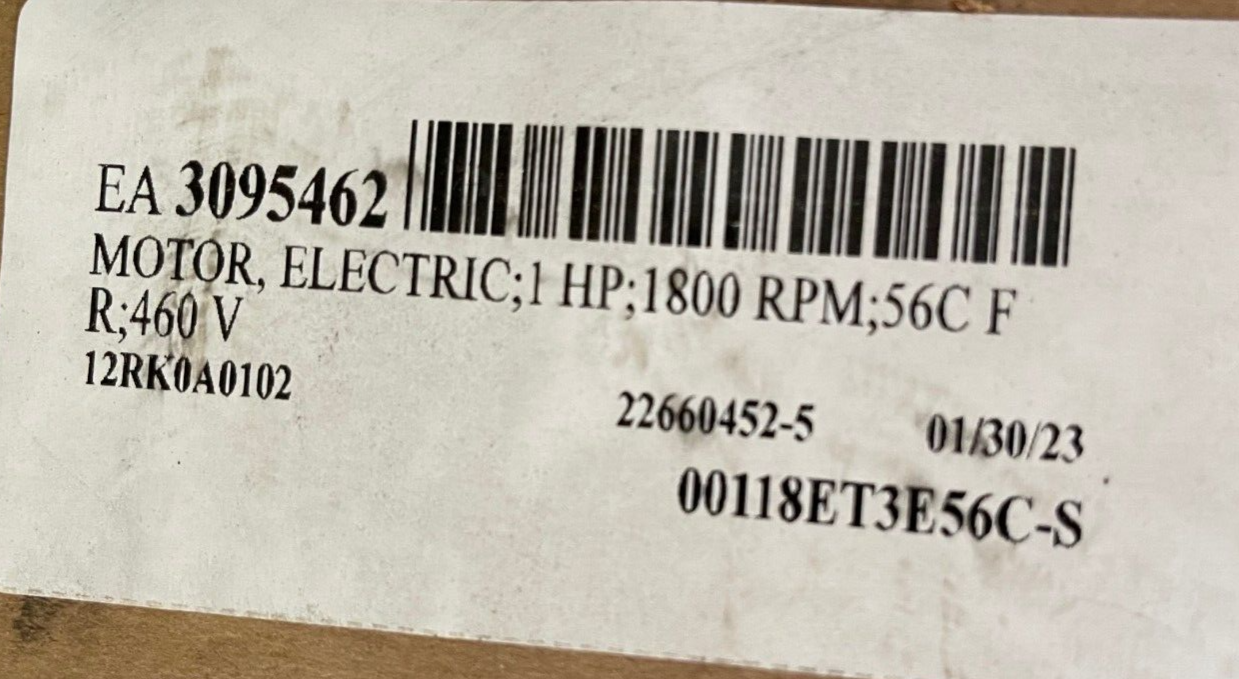 WEG 1 HP ELECTRIC MOTOR 04P56C -208-203/460 190-220/380-415 V60Hz 1755 RPM