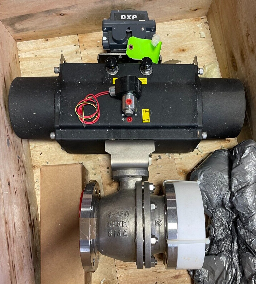4" 150 RF FP BALL VALVE 316 KTM EB1SF-0100R38 W ACTUATOR EMERSON