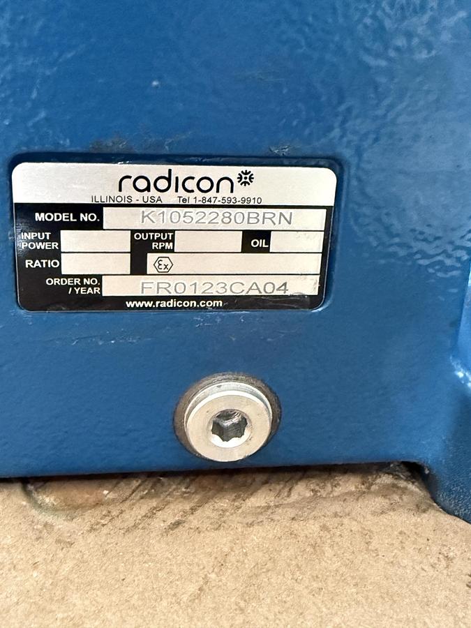 Refurbished RADICON Combined High-Ratio Gear Reducer Assembly MODEL K1052280BRN / M07226.3NRN