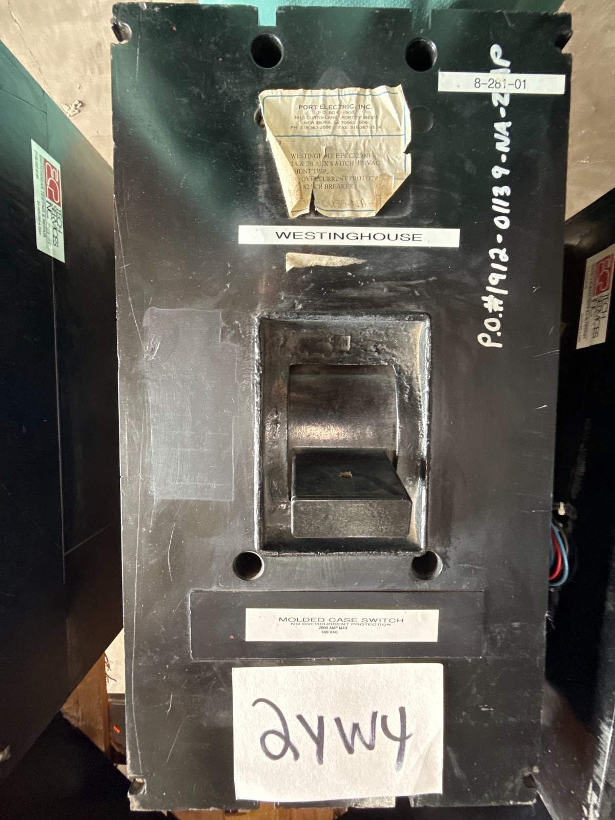 Refurbished Westinghouse 2500 AMP BREAKER PC32500F 2KA PC FRM 3P 600V 1600 A TRIP 2YW3 2YW4
