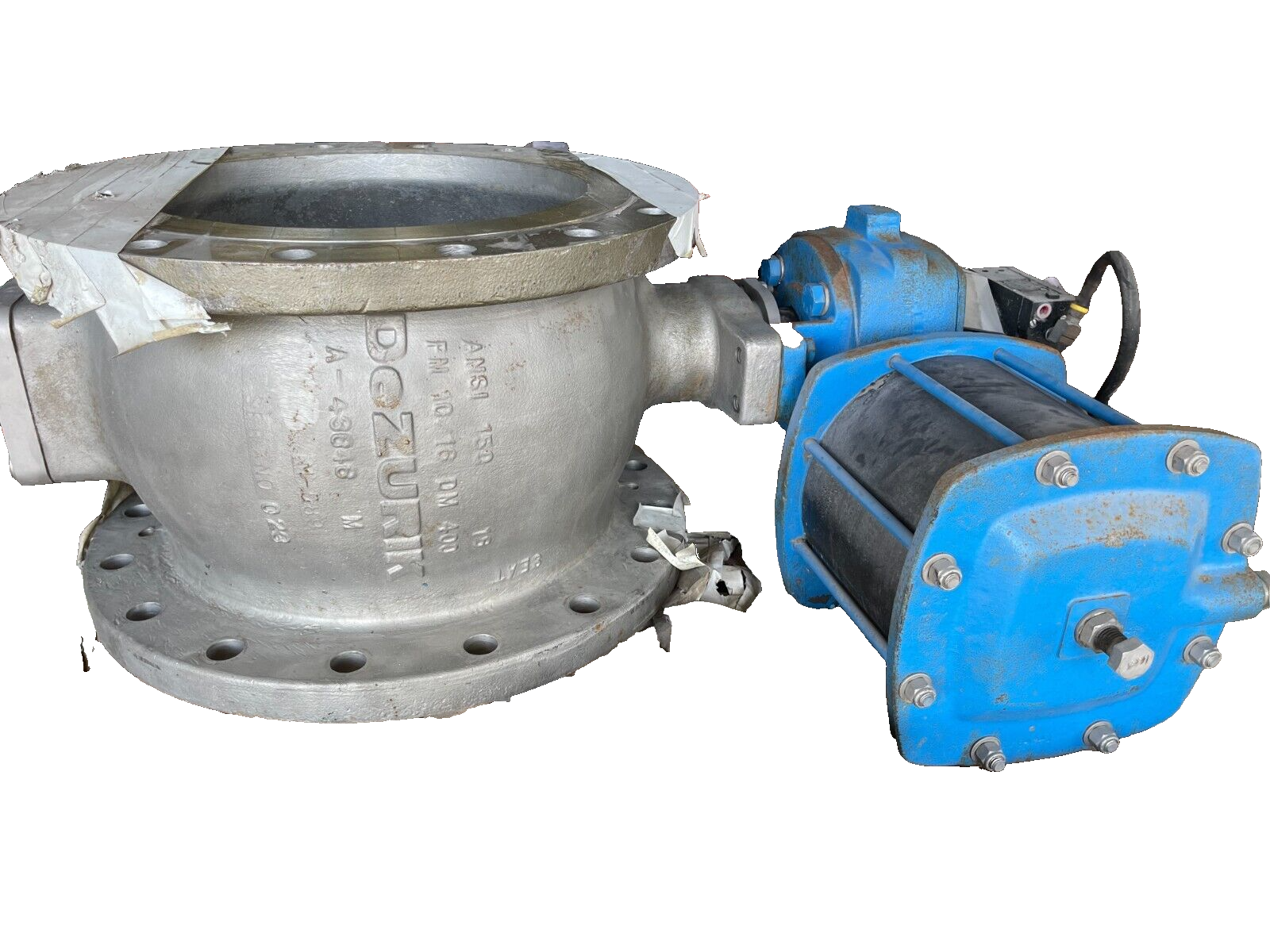 16" 150 FP V PORT CONTROL BALL VALVE 316 SS BODY AND BALL DEZURICK WITH ACTUATOR