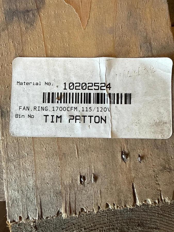 AEROVENT FAN BLOWER MODEL 14L432-DDR-1780-1/4 1700 CFM 1XYD E 1780 RPM 1/4 HP