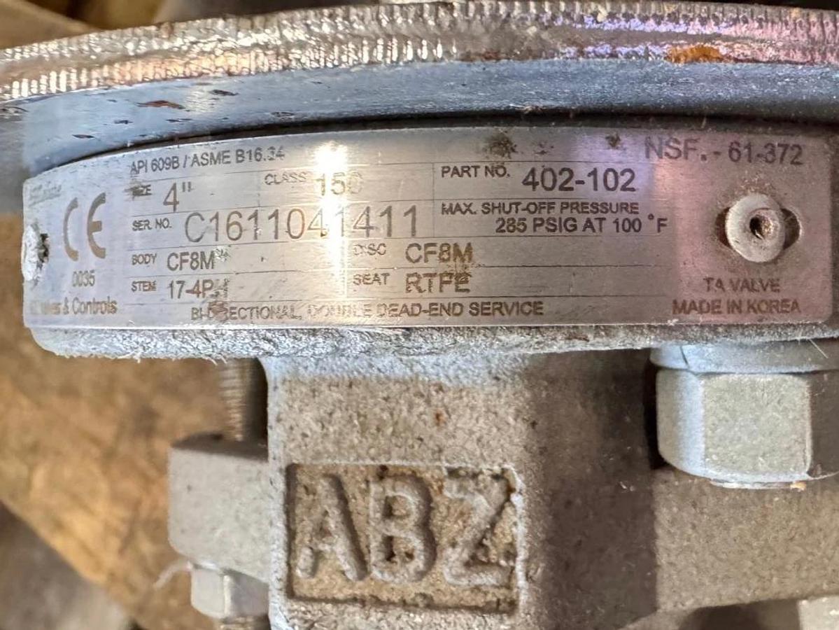 4" 150 LUG HI PERFORMANCE BUTTERFLY VALVE 316 SS ZP5 ABZ HANDLE