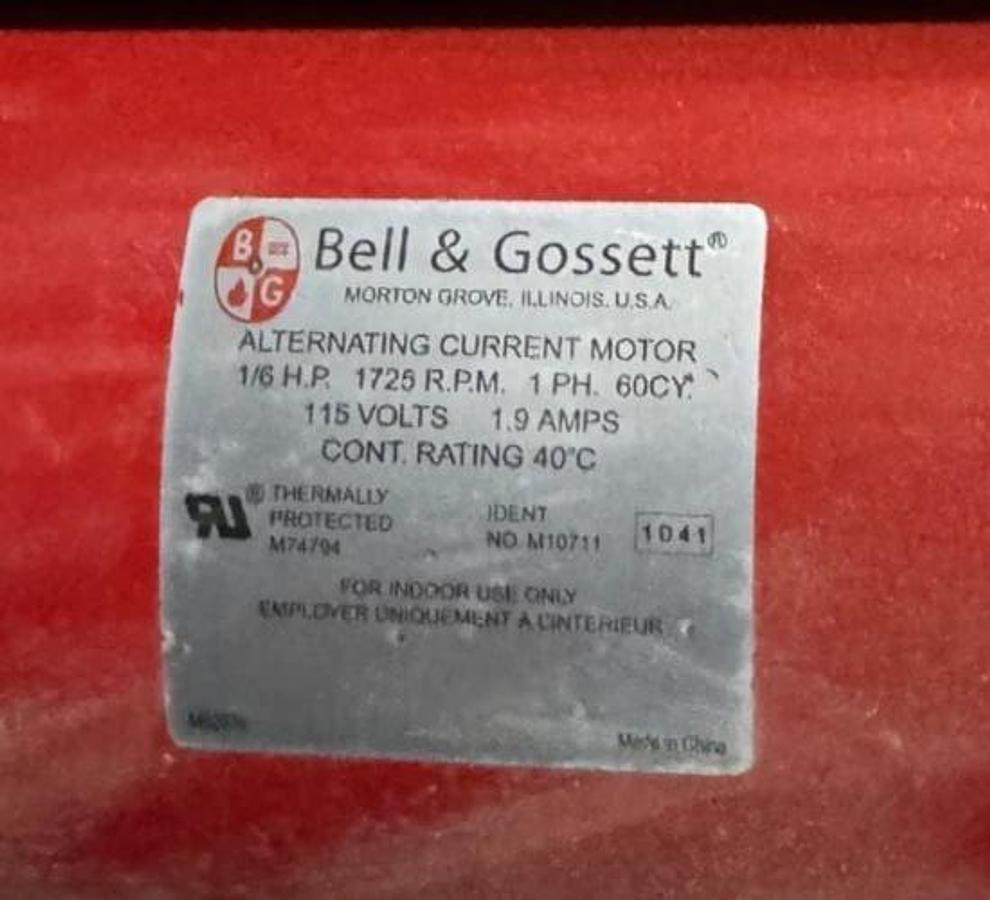 Bell & Gossett 2" X 2" CENTRIFUGAL PUMP VA18F MODEL B41 1725 RPM 1/6 HP Motor 11