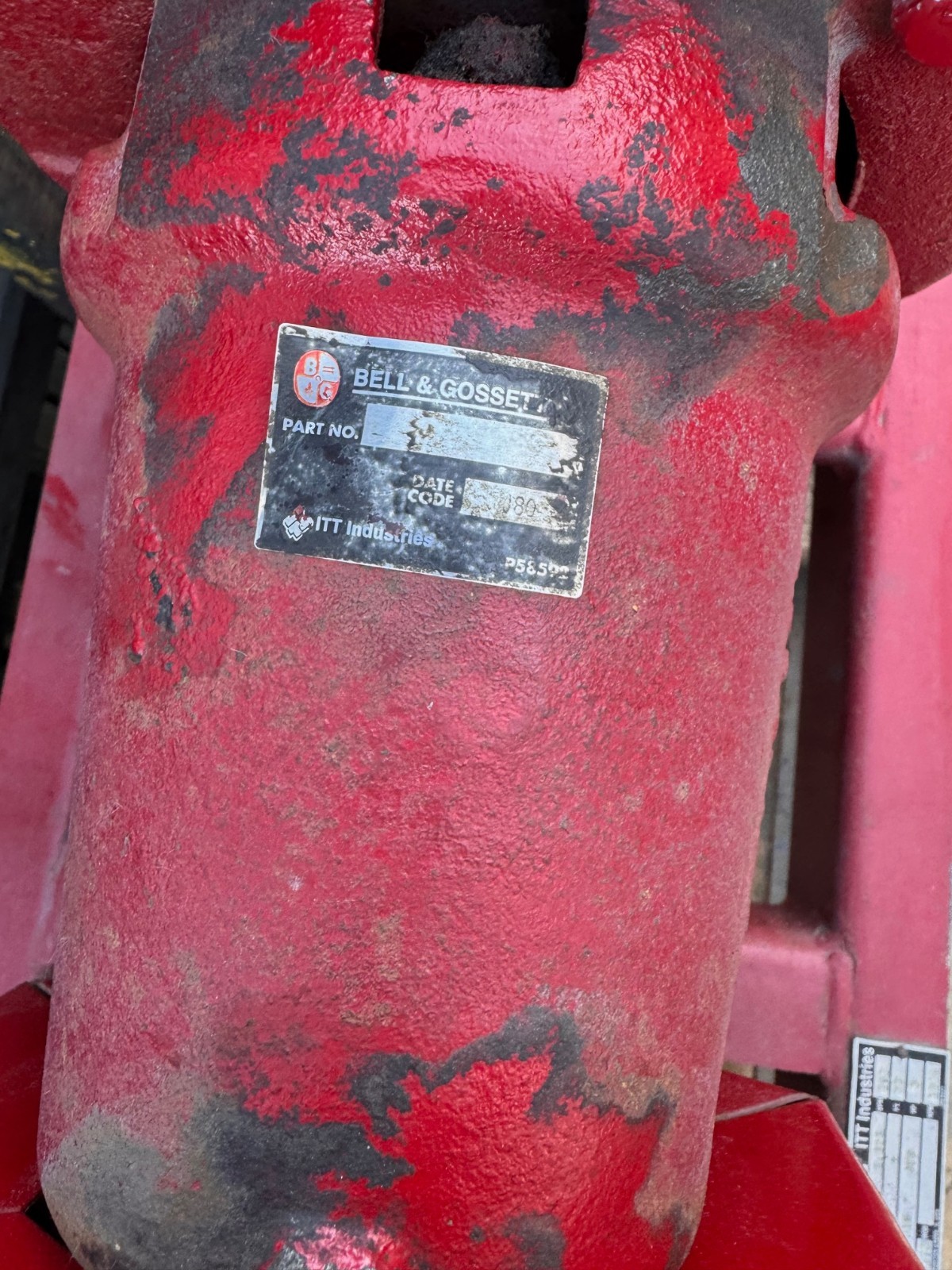 BELL & GOSSETT PUMP 21/2" X 3" X 6.625" IMPELLAR ZN6 8 1510 3 HP 203 GPM@85' 175