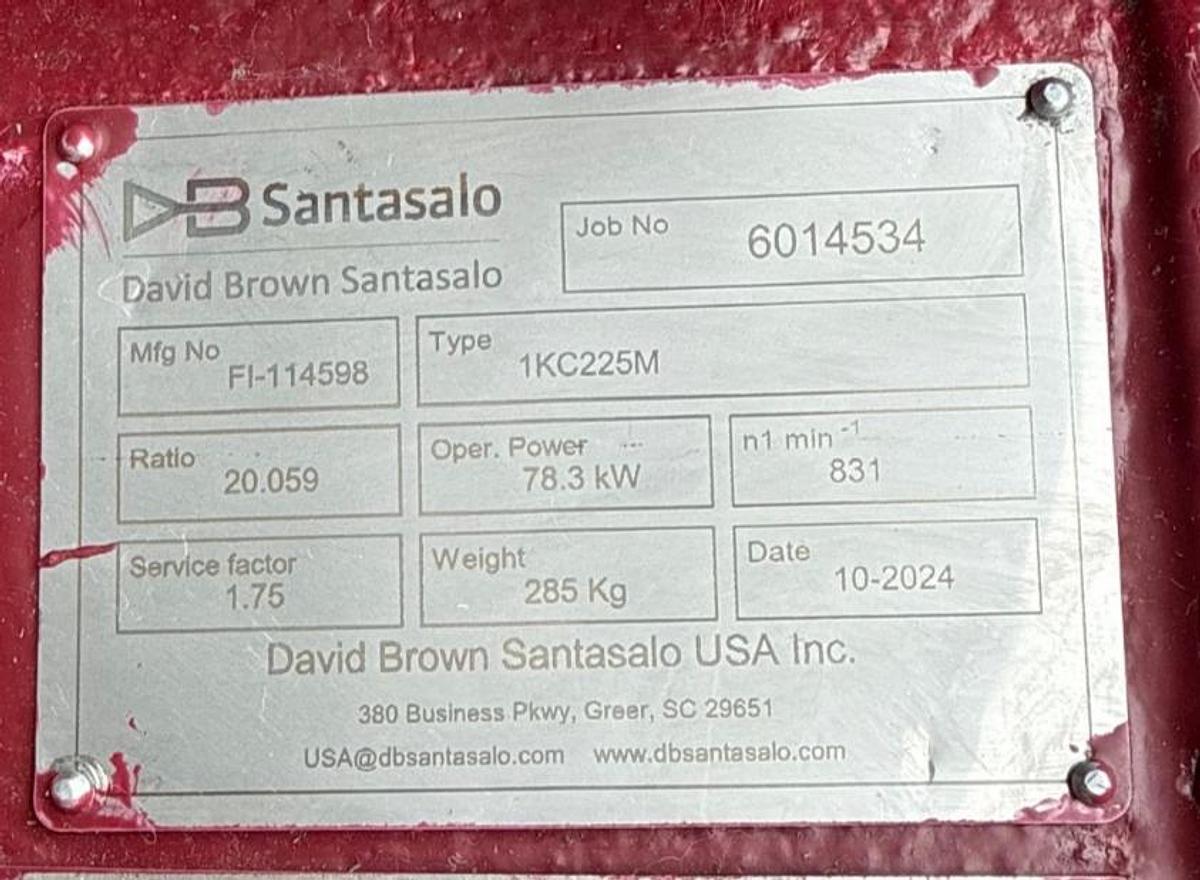 DB SANTASALO GEAR REDUCER 2XR 2XT MODEL 1KC225M F1-114598 RATIO 206 TO 1